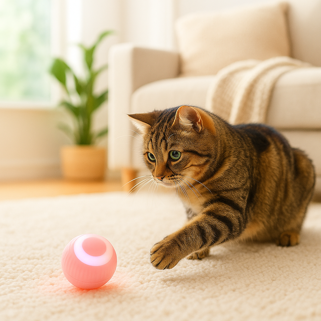 KeylaSpin™ – Pelota Interactiva 360° para Gatos Inteligentes