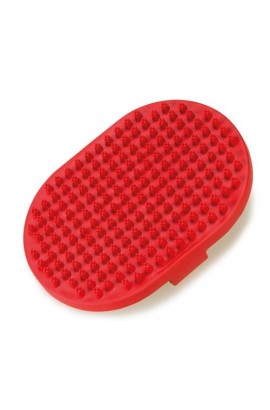 Cepillo de goma ovalado para perros de KeylaPets, herramienta de aseo para masaje suave y eliminación de pelo muerto, ideal para usar en seco o durante el baño.