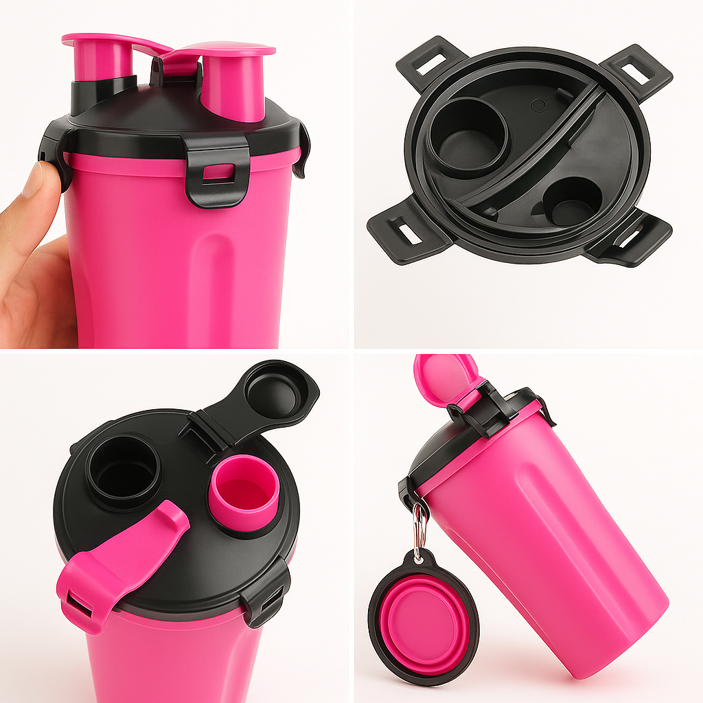 Botella TravelFeast™ 2 en 1 con Cuenco Plegable 🥤🐾