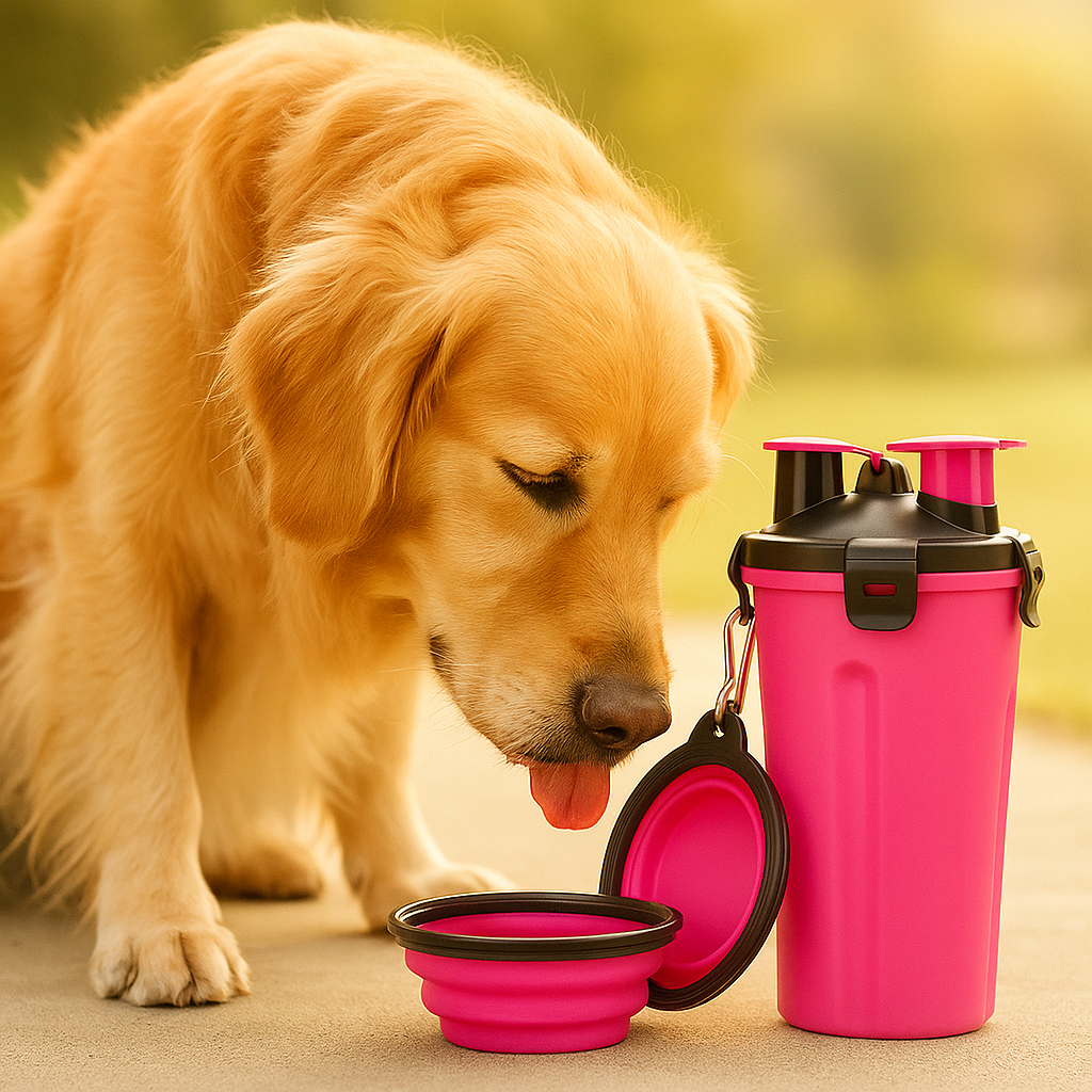 Botella TravelFeast™ 2 en 1 con Cuenco Plegable 🥤🐾