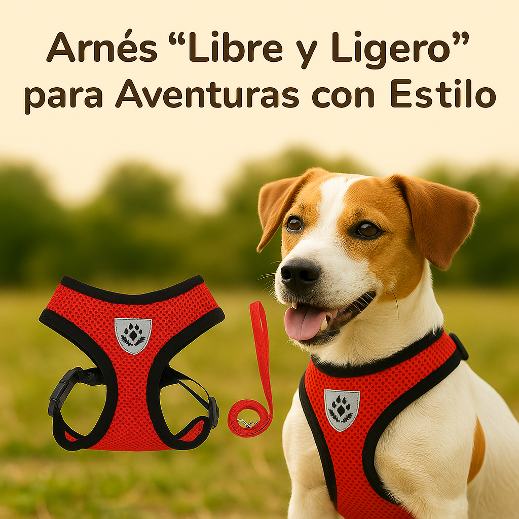 Arnés “Libre y Ligero” con Correa – Comodidad sin tirones para tu peludo