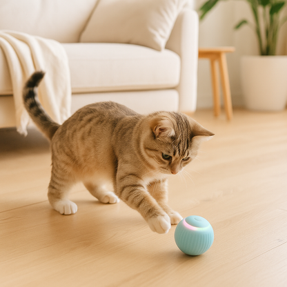 KeylaSpin™ – Pelota Interactiva 360° para Gatos Inteligentes