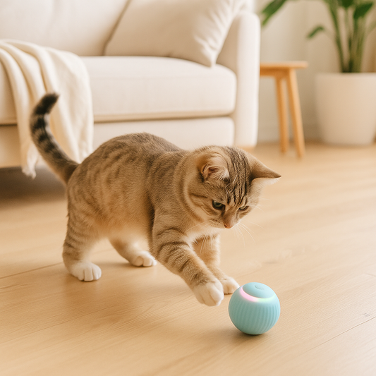 KeylaSpin™ – Pelota Interactiva 360° para Gatos Inteligentes