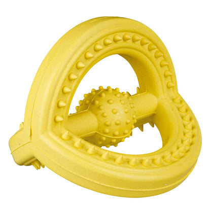 Tirador de caucho natural para perros Trixie de 14 cm, juguete de presa resistente disponible en colores surtidos para entrenamiento y juego.