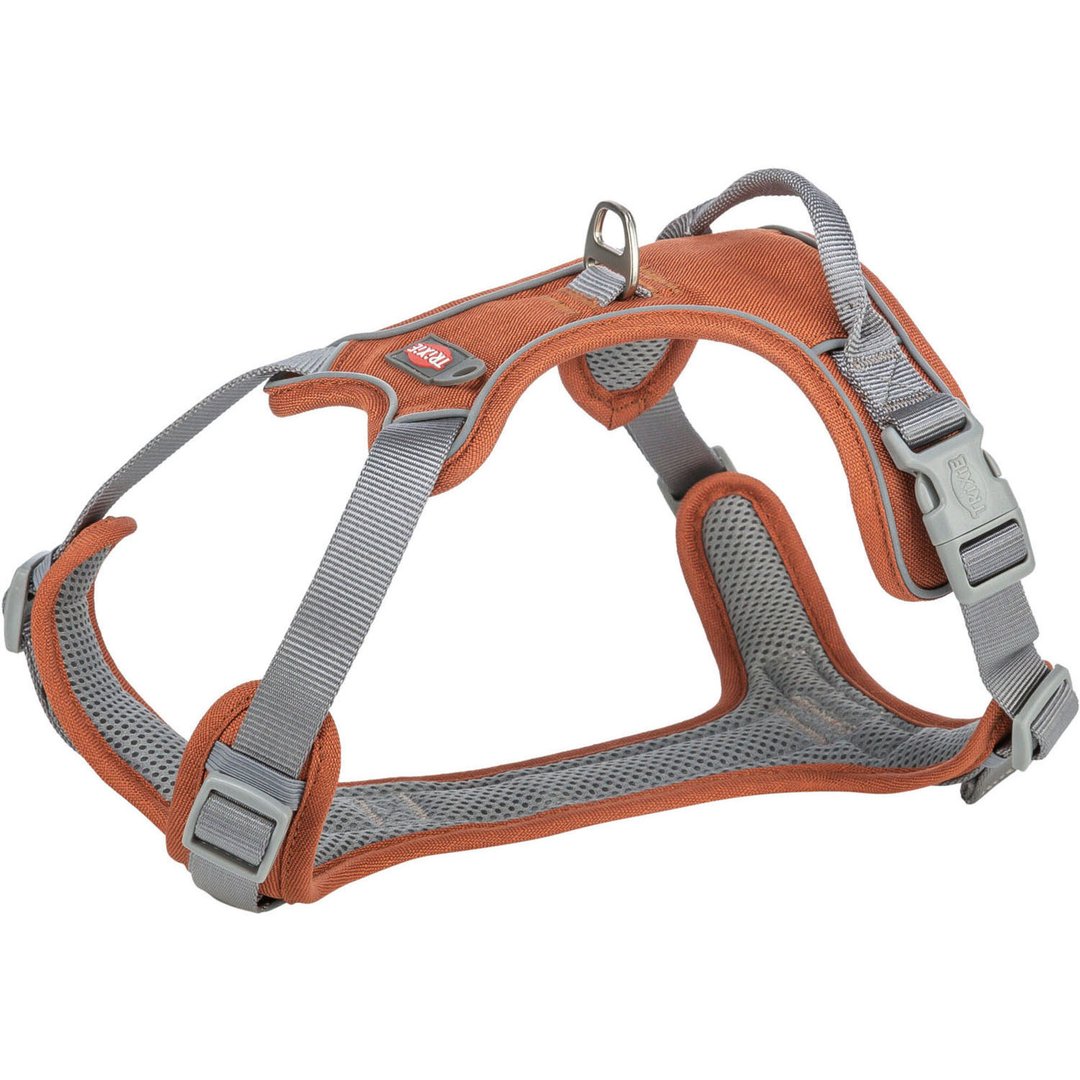 Arnés Active color óxido para perro con diseño técnico en Y, acolchado cómodo y sistema de ajuste resistente de KeylaPets.

