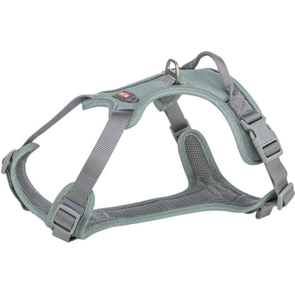 Arnés Active color salvia para perro con estructura ergonómica en Y, acolchado interior transpirable y ajuste seguro de KeylaPets.
