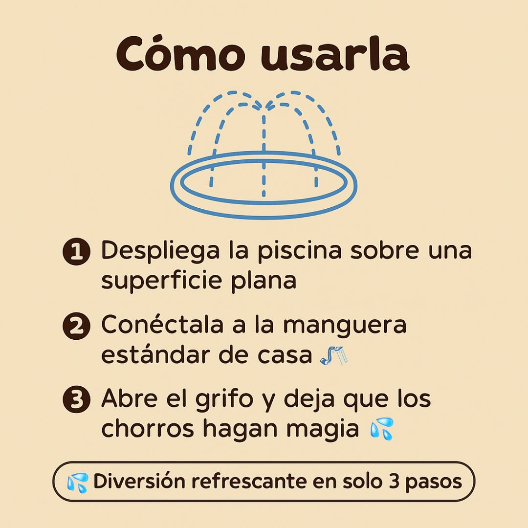🌊 Piscina de Chorros Antideslizante – Refresca y Divierte