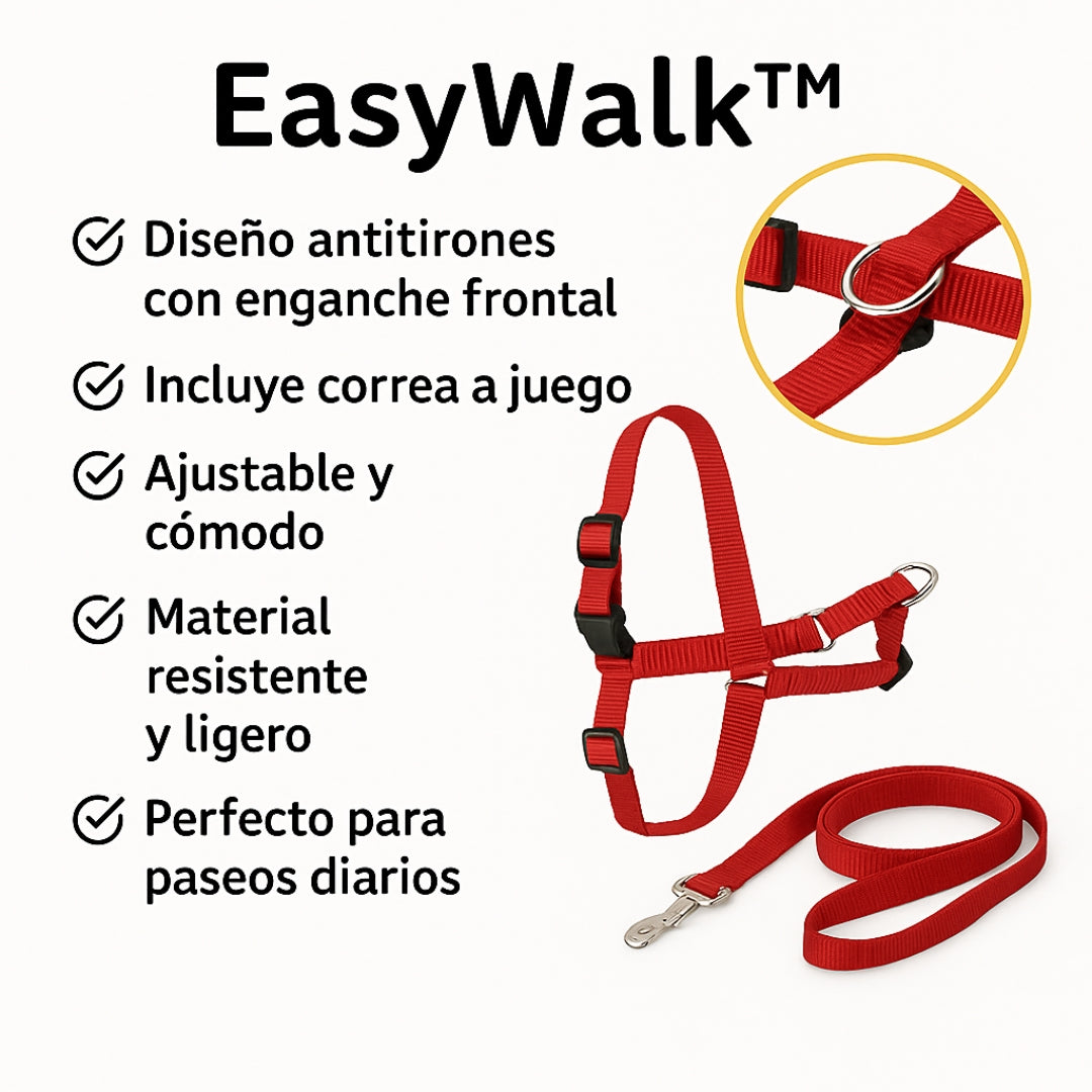 🐾 Arnés EasyWalk™ + Correa Antitirones – Paseos sin tirones y Envío Exprés 🚀