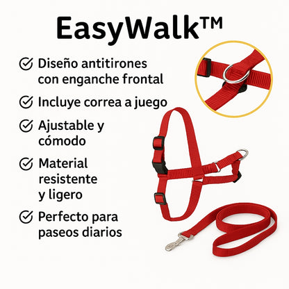🐾 Arnés EasyWalk™ + Correa Antitirones – Paseos sin tirones y Envío Exprés 🚀