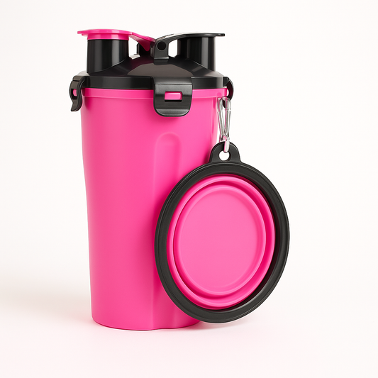 Botella TravelFeast™ 2 en 1 con Cuenco Plegable 🥤🐾